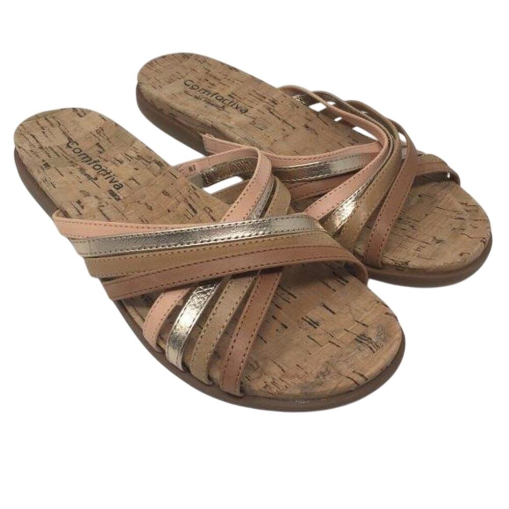 Cayce Leather Slide Sandals By Comfortiva